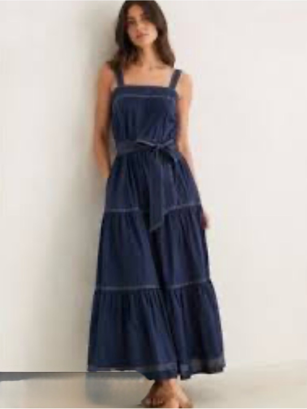 Caroline Constas Navy Blue Sleeveless Midi Dress-size S (BNWT)
